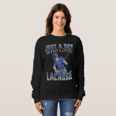 Nur ein Junge, der Lacrosse Lieben hat, kids Ameri Sweatshirt (Vorne ganz)