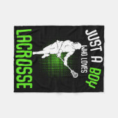 Nur ein Junge, der Lacrosse Lieben Jugend Männer J Fleecedecke (Vorderseite (Horizontal))