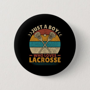 Nur ein Junge, der Lacrosse Player Lax liebt Bo Li Button