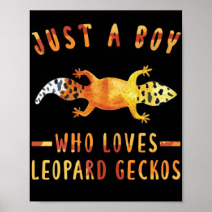 Nur ein Junge, der Leopard Geckos Lizard Liebe Poster
