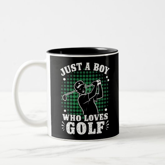 Nur ein Junge, der Liebe Golf Club Golfer Golfspie Zweifarbige Tasse (Links)