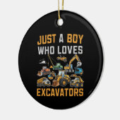 Nur ein Junge, der Lieben Bagger Bau Keramik Ornament (Links)