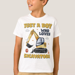Nur ein Junge, der Lieben Bagger Bau T-Shirt