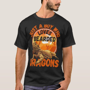 Nur ein Junge, der Lieben Bart Dragon Lizard Repti T-Shirt