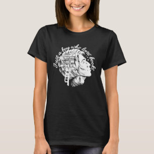 Nur ein Junge, der Lieben Bücher Buch Buch Nerd Li T-Shirt