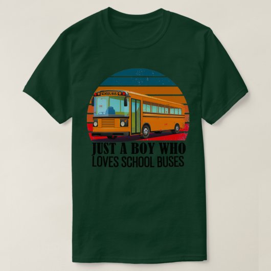 Nur ein Junge, der Lieben Bussen Retro Sonnenunter T-Shirt (Design vorne)