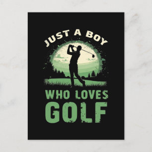Nur ein Junge, der Lieben Golf Club Golfer Golfspi Feiertagspostkarte