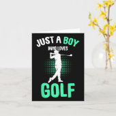 Nur ein Junge, der Lieben Golf Club Golfer Golfspi Karte (Gelbe Blume)