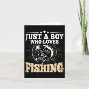 Nur ein Junge, der Lieben hat Funny B Fish Fisherm Karte