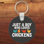 Nur ein Junge, der Lieben Hühner Funny Chicken Lie Schlüsselanhänger (Vorderseite)