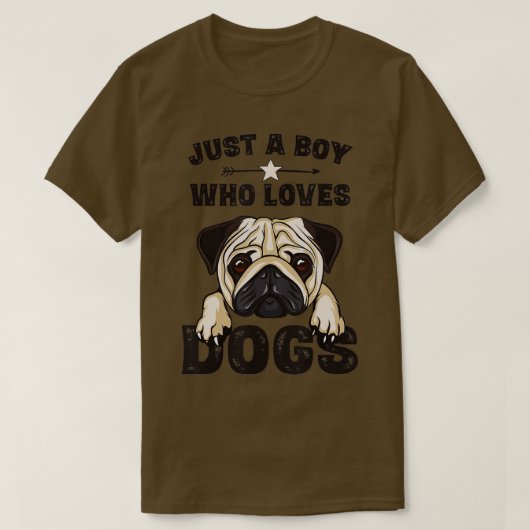 Nur ein Junge, der Lieben Hunde Mops Hund Lover Sp T-Shirt (Design vorne)