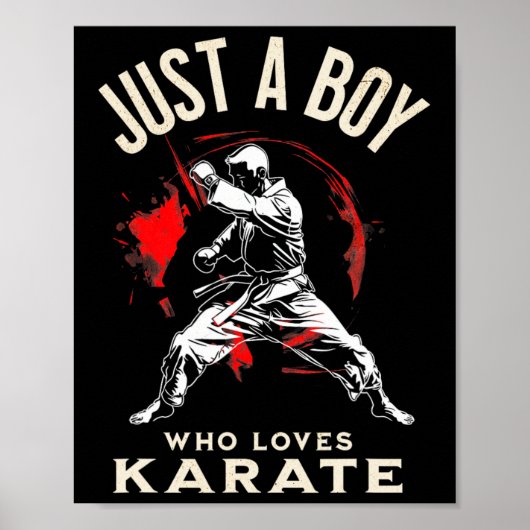 Nur ein Junge, der Lieben Karate - dynamische Kamp Poster (Vorne)