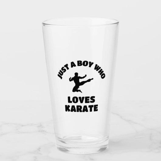 Nur ein Junge, der Lieben Karate Glas (Vorderseite)