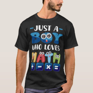 Nur ein Junge, der Lieben Math Cartoon Stilnummern T-Shirt
