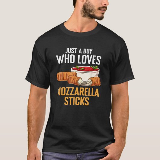 Nur ein Junge, der Lieben Mozzarella Sticks T-Shirt (Vorderseite)