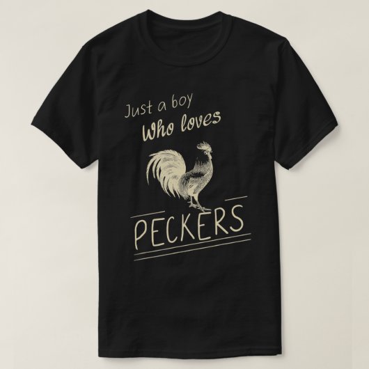 Nur ein Junge, der Lieben Peckers Funny Chicken Fa T-Shirt (Design vorne)