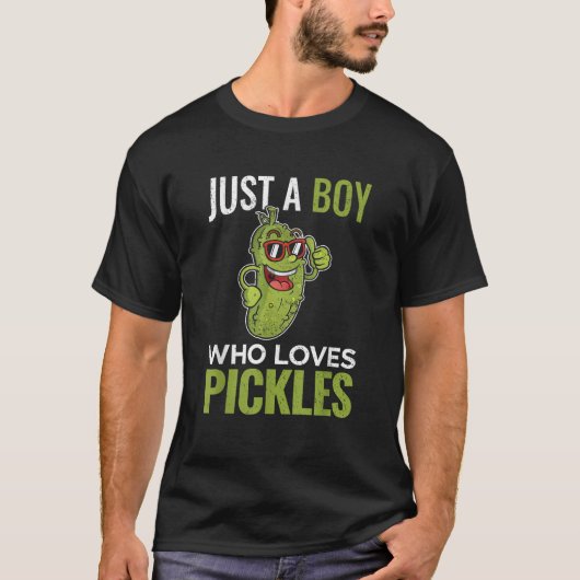 Nur ein Junge, der Lieben Pickles Pickle Cucumber T-Shirt (Vorderseite)