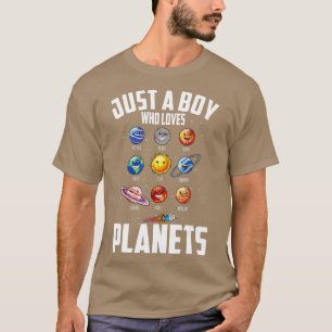 Nur ein Junge, der Lieben Planets Space Sun Planet T-Shirt