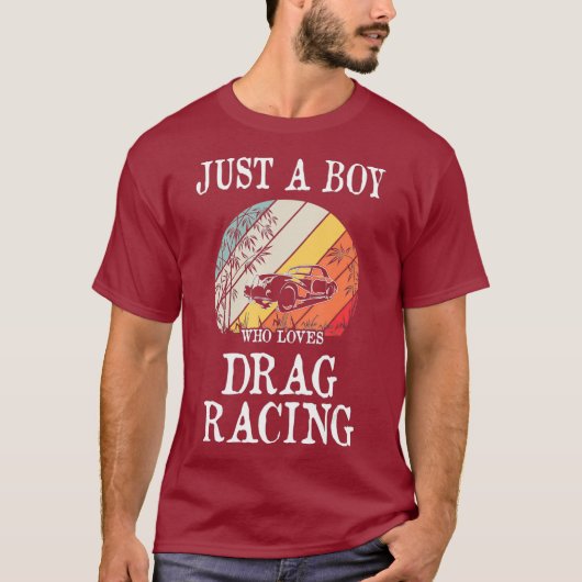 Nur ein Junge, der Lieben Racing ziehen T-Shirt (Vorderseite)
