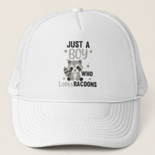 Nur ein Junge, der Lieben Racoons Kawaii Raccoon Truckerkappe