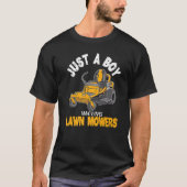 Nur ein Junge, der Lieben Rasenmäher Landschaftsgä T-Shirt (Vorderseite)