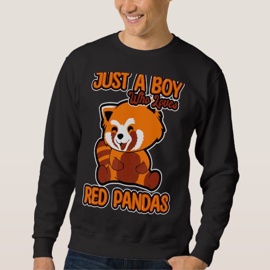 Nur ein Junge, der Lieben Red Pandas Zitat Männer Sweatshirt (Vorderseite)