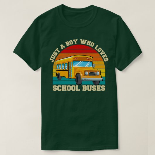 Nur ein Junge, der Lieben Schule Bussen lustige Vi T-Shirt (Design vorne)