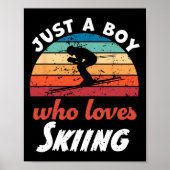 Nur ein Junge, der Lieben Skifahren Kinder Skifahr Poster (Vorne)