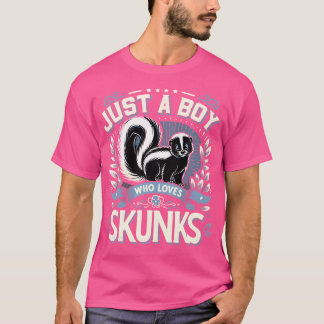 Nur ein Junge, der Lieben Skunks Funny Skunk T-Shirt
