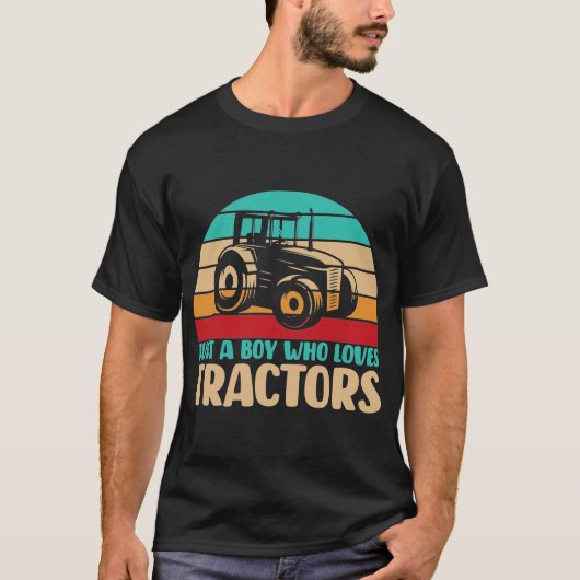 Nur ein Junge, der Lieben Tractors T - Shirt, Gebu T-Shirt (Vorderseite)
