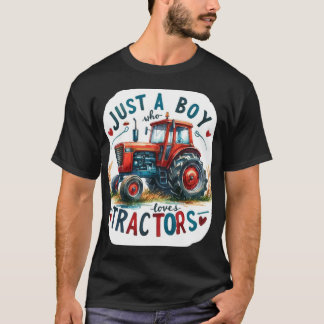 Nur ein Junge, der Lieben Tractors T - Shirt, Gebu T-Shirt