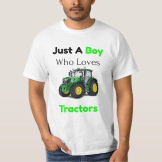 Nur ein Junge, der Lieben Traktoren Grüne Farm Tra T-Shirt
