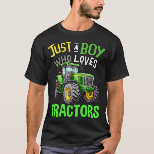 Nur ein Junge, der Lieben Traktoren Grüne Farm Tra T-Shirt