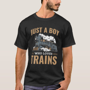 Nur ein Junge, der Lieben Züge Modellbahn L T-Shirt