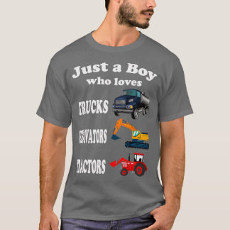 Nur ein Junge, der LKW-Bagger Liebe Tractors Ki T-Shirt