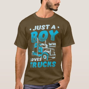 Nur ein Junge, der LKW Lieben Semi Truck Party Kid T-Shirt