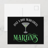 Nur ein Junge, der Martinis liebt Postkarte (Vorne/Hinten)