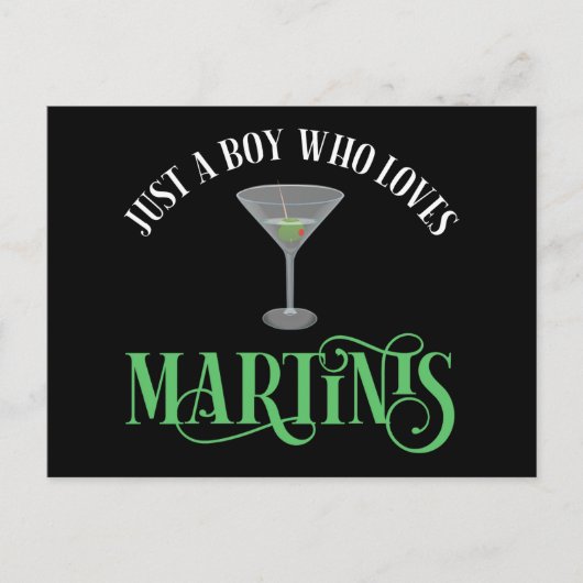 Nur ein Junge, der Martinis liebt Postkarte (Vorderseite)