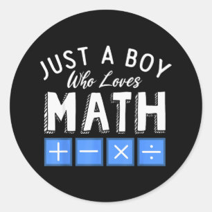 Nur ein Junge, der Mathe-Algebra lustige Mathemati Runder Aufkleber