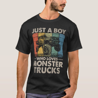 Nur ein Junge, der Monster-LKWs Liebe T-Shirt