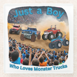 Nur ein Junge, der Monster Trucks Liebe Glasuntersetzer