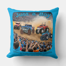 Nur ein Junge, der Monster Trucks Liebe Kissen