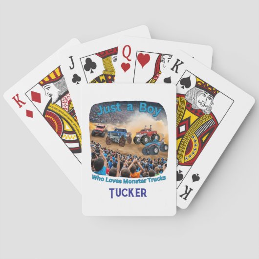 Nur ein Junge, der Monster Trucks Liebe Spielkarten (Rückseite)