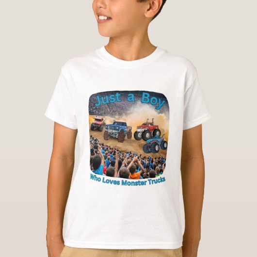 Nur ein Junge, der Monster Trucks Liebe T-Shirt (Vorderseite)