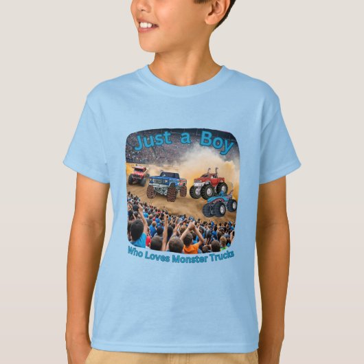 Nur ein Junge, der Monster Trucks Liebe T-Shirt (Vorderseite)