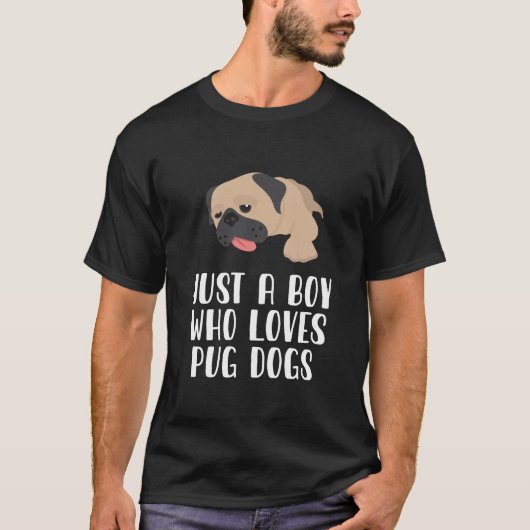 Nur ein Junge, der Mops-Hunde Liebe T-Shirt (Vorderseite)