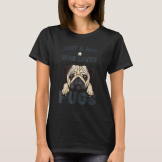 Nur ein Junge, der Möpse liebt Liebt Möpse Süßer T-Shirt