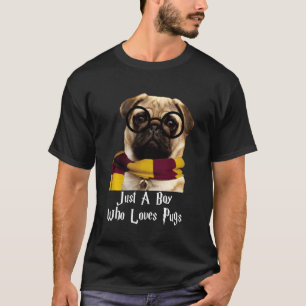 Nur ein Junge, der Möpse liebt Süße Mops-Freunde T-Shirt
