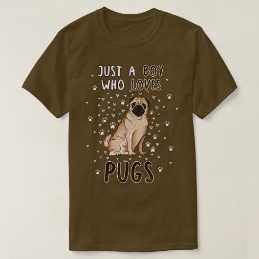 Nur ein Junge, der Möpsen Liebe T-Shirt (Design vorne)