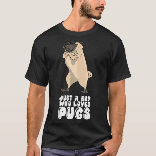 Nur ein Junge, der Möpsen Liebe T-Shirt (Vorderseite)